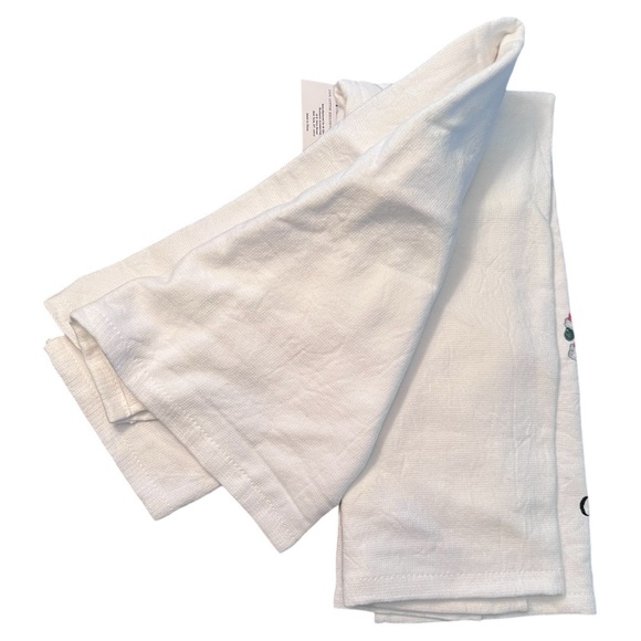 Rae Dunn Merry Christmas Santa Print Terry Kitchen Towels Set Of 2 16” x 26” NWT - Picture 3 of 5